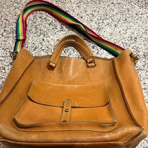 Madewell tote soft distressed leather,ink stains inside seen in pictures